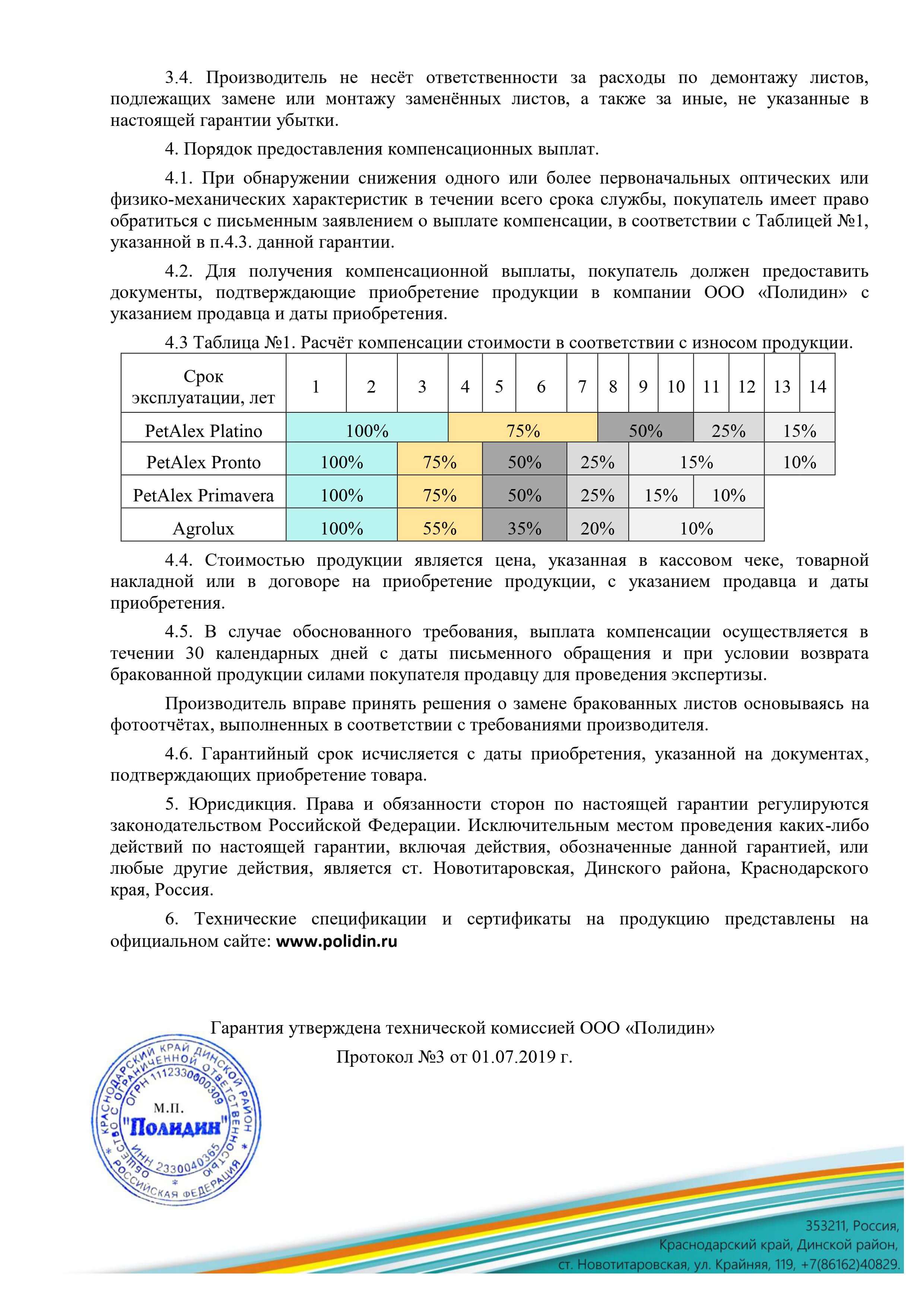 Гарантия производителя стр. 2