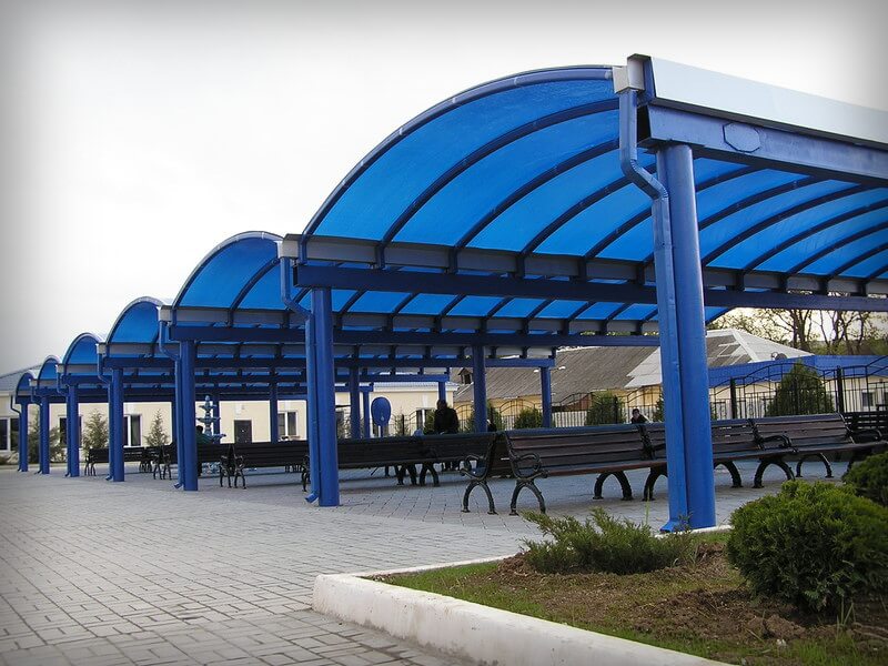Синий сотовый поликарбонат